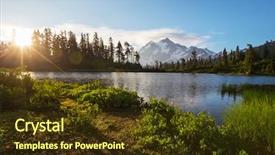  Presentation with pacific northwest - Colorful slide set enhanced with pacific northwest - picture lake backdrop and a tawny brown colored foreground