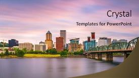  Presentation with pacific northwest - Presentation theme enhanced with pacific northwest - portland oregon usa skyline background and a lemonade colored foreground