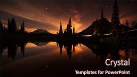  Presentation with pacific northwest - Presentation theme featuring pacific northwest - tipsoo lake reflections at night background and a wine colored foreground