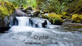  Presentation with waterfalls - Theme with pacific northwest - waterfalls in the columbia river background and a light blue colored foreground