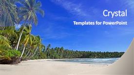  Presentation with exotic soap - Amazing presentation design having exotic beach backdrop and a cobalt blue colored foreground