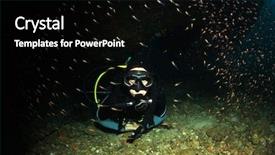  Presentation with philippines environment - Cool new theme with philippines environment - female scuba diver in underwater backdrop and a black colored foreground