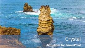 Presentation with pacific islands - Cool new theme with pacific ocean australia great ocean road coastal islands - rocks in small bay the concept of exotic active and photo-tourism backdrop and a teal colored foreground