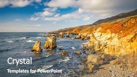  Presentation with pacific - PPT theme featuring pacific ocean coast california usa background and a gray colored foreground