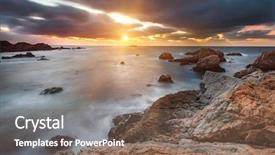  Presentation with pacific - PPT theme featuring pacific ocean coast california usa background and a violet colored foreground