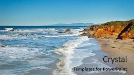  Presentation with california - Colorful slides enhanced with pacific ocean coast california usa backdrop and a light blue colored foreground