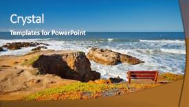  Presentation with pacific - Beautiful PPT layouts featuring pacific ocean coast backdrop and a teal colored foreground