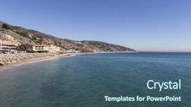  Presentation with pacific - Theme consisting of pacific ocean shoreline seascape in malibu california background and a ocean colored foreground