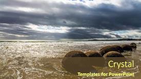  Presentation with water ocean - Presentation theme with pacific-ocean-tide-begins-moeraki background and a  colored foreground