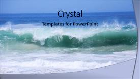  Presentation with tide - Cool new PPT theme with pacific ocean waves tide backdrop and a light blue colored foreground