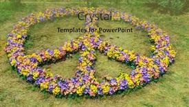  Presentation with flowers - Slide deck having pacifist-sign-made-of-colorful background and a  colored foreground