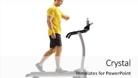  Presentation with treadmill - PPT layouts having pacing - full length profile shot background and a white colored foreground