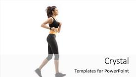  Presentation with fitness - Cool new PPT layouts with pacing - full length profile shot backdrop and a  colored foreground
