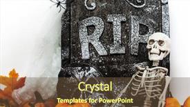  Presentation with halloween - Beautiful PPT theme featuring pacing - happy halloween concept requiescat backdrop and a tawny brown colored foreground