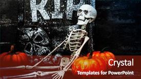  Presentation with halloween - Colorful PPT layouts enhanced with pacing - happy halloween concept requiescat backdrop and a tawny brown colored foreground