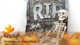  Presentation with crime halloween concept blood dripping - Cool new PPT theme with pacing - happy halloween concept requiescat backdrop and a gold colored foreground