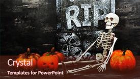 Presentation with crime halloween concept blood dripping - Colorful PPT theme enhanced with pacing - happy halloween concept requiescat backdrop and a tawny brown colored foreground