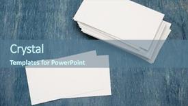  Presentation with blue business - PPT theme having pack cards - blank business card background and a ocean colored foreground