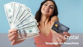  Presentation with girl scouts explorer summer - PPT theme having pack cards - lovely cheerful girl wearing summer background and a coral colored foreground