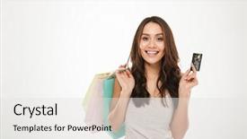  Presentation with credit card - Beautiful presentation design featuring pack cards - portrait of rich and trendy backdrop and a white colored foreground