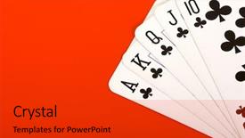  Presentation with royal poinciana - Beautiful presentation theme featuring pack cards clubs - club royal flush backdrop and a  colored foreground