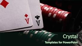  Presentation with poker chips - PPT layouts featuring pack cards clubs - poker chips background and a wine colored foreground