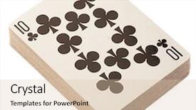  Presentation with poker - Beautiful presentation theme featuring pack cards clubs - poker deck on a white backdrop and a lemonade colored foreground