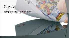  Presentation with aces high card game - Colorful presentation theme enhanced with pack cards clubs - pontoon card game showing 21 backdrop and a  colored foreground