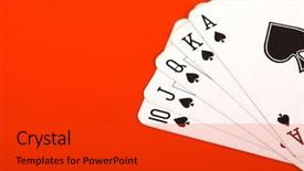  Presentation with spades - Audience pleasing presentation theme consisting of pack cards clubs - spades royal flush backdrop and a  colored foreground