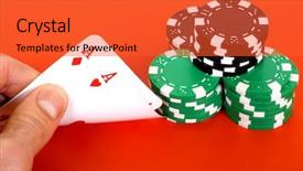  Presentation with aces foster care - Slides featuring pack cards clubs - two aces and chips background and a red colored foreground