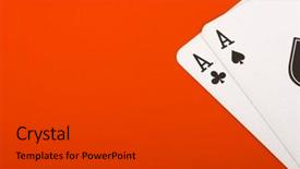  Presentation with foster care aces - Cool new presentation with pack cards clubs - two aces backdrop and a dark gray colored foreground