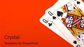  Presentation with royal queens - Presentation theme enhanced with pack cards clubs - two queens background and a  colored foreground