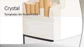  Presentation with cigarettes - Presentation design featuring tobacco package - pack of cigarettes isolated background and a lemonade colored foreground