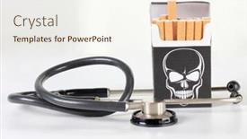  Presentation with cigarettes - Presentation having pack-of-cigarettes background and a sky blue colored foreground