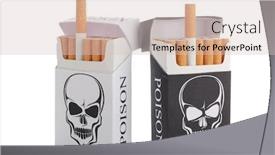  Presentation with cigarettes - Beautiful presentation theme featuring pack of cigarettes with a skull pattern on a white background backdrop and a lemonade colored foreground