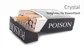  Presentation with cigarettes - Presentation theme having pack of cigarettes with a skull pattern on a white background background and a white colored foreground