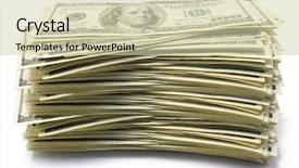  Presentation with background - PPT layouts with pack of dollars isolated background and a soft green colored foreground