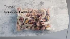  Presentation with frozen seafood - Presentation theme having pack-of-frozen-seafood background and a soft green colored foreground
