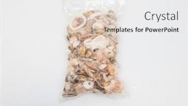  Presentation with frozen seafood - PPT theme with pack-of-frozen-seafood background and a white colored foreground