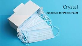  Presentation with medical bacteria - Theme consisting of pack-of-medical-masks background and a light blue colored foreground