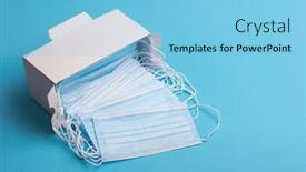 Presentation with medical bacteria - Amazing presentation theme having pack-of-medical-masks backdrop and a light blue colored foreground