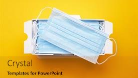  Presentation with medical bacteria - Colorful theme enhanced with pack-of-medical-masks backdrop and a gold colored foreground