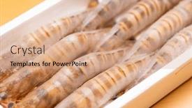  Presentation with shrimp - PPT theme enhanced with pack-of-the-fresh-raw background and a coral colored foreground