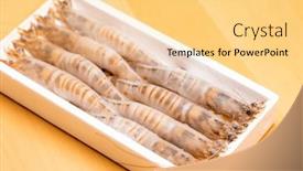  Presentation with shrimp - PPT theme enhanced with pack-of-the-fresh-raw background and a blonde colored foreground