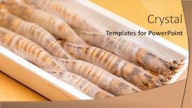 Presentation with shrimp - Slide set having pack-of-the-fresh-raw background and a yellow colored foreground