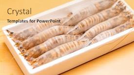  Presentation with shrimp - Slides featuring pack-of-the-fresh-raw background and a lemonade colored foreground