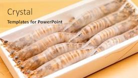  Presentation with shrimp - PPT layouts having pack-of-the-fresh-raw background and a blonde colored foreground