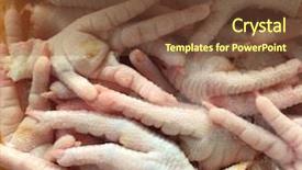  Presentation with chicken package - Presentation design having package-of-chicken-feet background and a tawny brown colored foreground