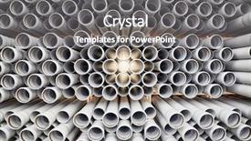  Presentation with pipes - Colorful PPT layouts enhanced with packaged plastic pipes at warehouse backdrop and a gray colored foreground