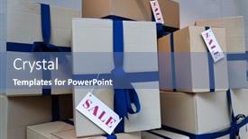  Presentation with final - Slides having packages-in-a-showcase-sale background and a ocean colored foreground